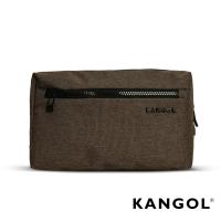 【KANGOL】韓國經典側背休閒包/學生包/情侶包(混織棕 KG1152-45)