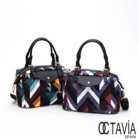OCTAVIA 8 - 萬花筒 幾何菱格2WAYS肩背尼龍波士頓包-二色任選