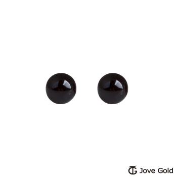 Jove Gold漾金飾 純淨黃金/黑瑪瑙耳環