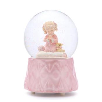 【JARLL讚爾藝術】~祈禱女孩/男孩 聖誕 水晶球音樂盒(JC1902-EB) 聖誕節 交換禮物