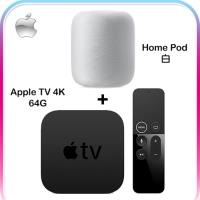 【APPLE】 HomePod 智慧音箱 白 + Apple TV 4K 64G 影音組