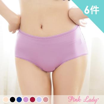 PinkLady 輕羽戀花 蠶絲褲底輕薄柔滑中高腰內褲6件組 (5826)