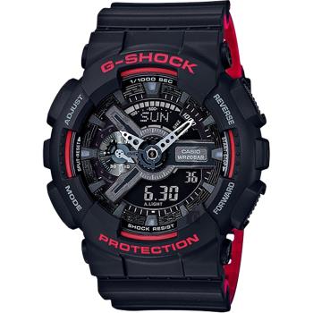 CASIO 卡西歐 G-SHOCK 人氣經典紅黑雙顯手錶 GA-110HR-1A