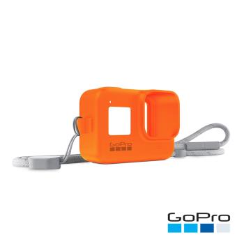 【GoPro】HERO8 Black專用矽膠護套+繫繩-熔岩橘AJSST-004(公司貨)