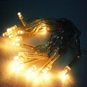 摩達客 聖誕燈 LED燈串20燈電池燈 (暖白光/透明線) (高亮度又環保)
