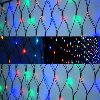 摩達客-聖誕燈裝飾燈LED燈 128燈 網燈 (四彩色光) (高亮度又省電)