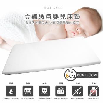 相戀 台灣製60X120CM嚴選3D透氣布可拆洗嬰兒舒眠床墊(6CM)嬰兒床墊 幼兒床墊 兒童床墊