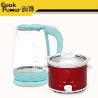 鍋寶 1.8L玻璃快煮壺+養生燉鍋 1.1L-超值組