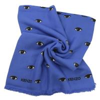 KENZO 經典眼睛印花絲綢披肩大方巾.藍