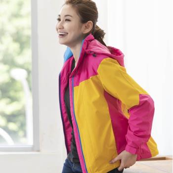 【LEIDOOE】保暖刷毛休閒厚外套(21215)粉紅/黃