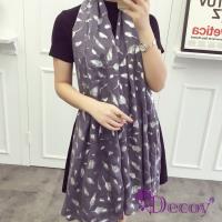 【Decoy】整點下殺-炫銀羽翼*加長棉柔透膚圍巾/深灰