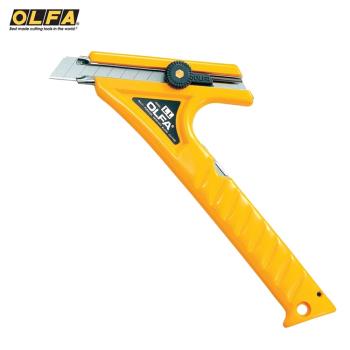 日本製造OLFA省力長桿大型美工刀長柄大型切割刀1B(手輪鎖;LL型;替刃18mm)適薄膠合板膠條厚紙板布皮