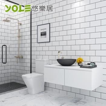 YOLE悠樂居-浴室自黏耐磨防水防潮磚紋壁紙壁貼-3m