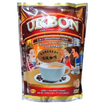 【馬來西亞 金寶】URBON二合一無糖咖啡-4袋/組