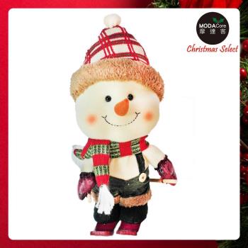 交換禮物 摩達客 聖誕大頭雪人玩偶擺飾(紅白毛線聖誕帽款)