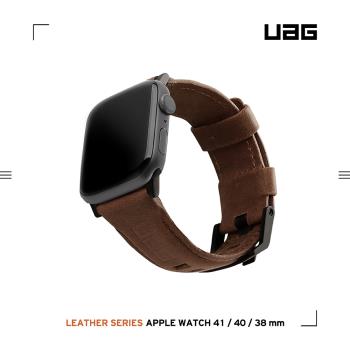 UAG Apple Watch 38/40/41mm 皮革錶帶-棕