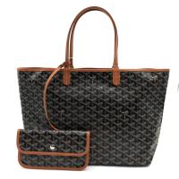【GOYARD】St. Louis防水帆布托特購物包-PM (黑/棕)