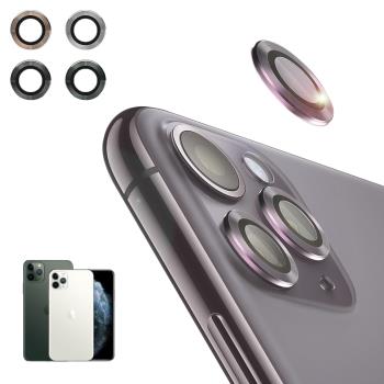 NISDA for iPhone 11 Pro Max 6.5吋 航太鋁鏡頭保護套環 9H鏡頭玻璃膜-一組含鏡頭環3個-金
