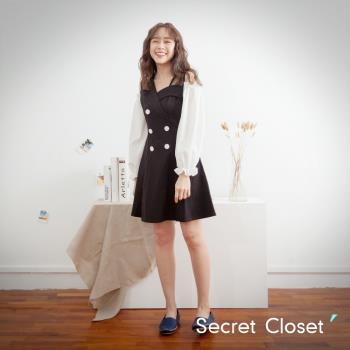 Secret Closet- 顯瘦細肩公主袖連身洋裝