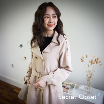 Secret Closet- 韓版英倫氣質過膝長版外套