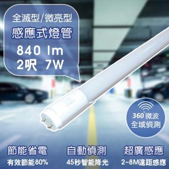 【APEX】T8 2呎7W LED 微波感應燈管 白光(4入)