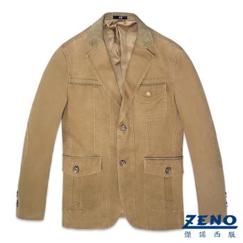 ZENO傑諾 簡約質感休閒西裝外套‧褐色