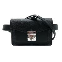 【MCM】Patricia 牛皮二用斜背腰包-mini (黑)