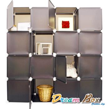 【媽媽樂】Dream Box百變創意收納櫃16格16門-搭白色接頭(10色)