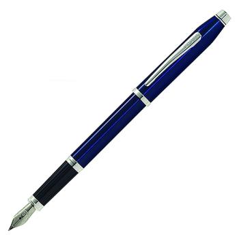 CROSS 新世紀系列藍亮漆白夾鋼筆 AT0086-103