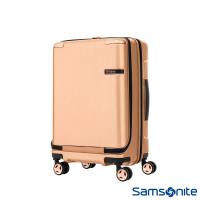 Samsonite新秀麗20吋 Evoa 前開式拉絲光澤防盜拉鍊抗震輪TSA硬殼登機箱(玫瑰金)-DC0*66002