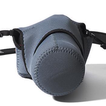(中號灰黑兩用)彈性輕便相機包輕單微單眼相機內膽包003-1M(立體剪裁,潛水布材質)保護袋相機袋