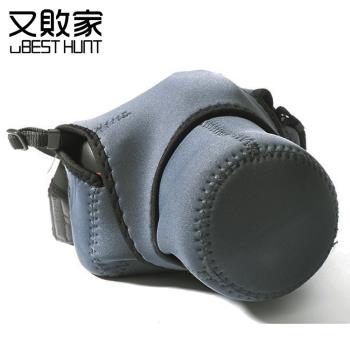 (大款灰黑兩用)彈性輕便相機包輕單微單眼相機內膽包003-1L(立體剪裁,潛水布材質)無反單反相機保護袋相機袋