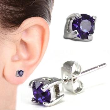 SHUZI 紫水晶耳環  4mm