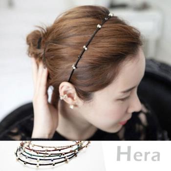 Hera 赫拉 韓款氣質綴鑽珍珠細版頭箍/髮箍