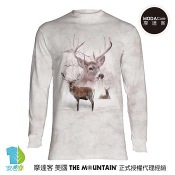 摩達客-預購-美國進口The Mountain 冬季之鹿 純棉長袖T恤