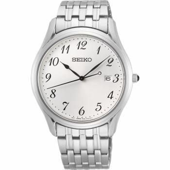 SEIKO 精工 CS時尚石英手錶-白x銀/39mm 6N42-00K0S(SUR299P1)