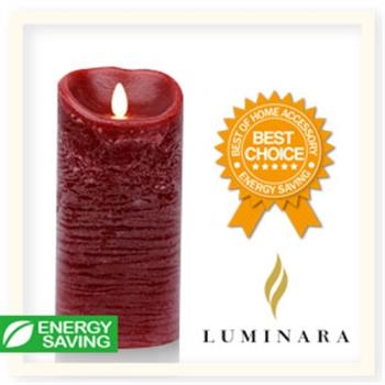 【Luminara 擬真火焰 蠟燭】 耶誕紅肉桂香氛水紋蠟燭禮盒（大） +加贈充電電池組