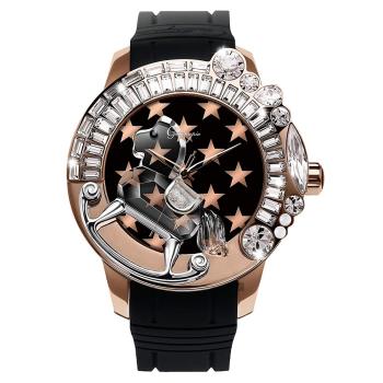Galtiscopio迦堤夢幻星際系列星空手錶-黑x玫塊金框/50mmLG1RGZS001BRS