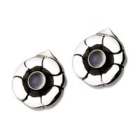 【Georg Jensen 喬治傑生】#36 月光石+純銀夾式耳環