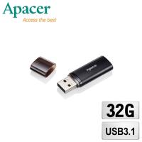 Apacer宇瞻AH25B 32G 輕巧金屬 USB 3.1 高速隨身碟-霧面黑