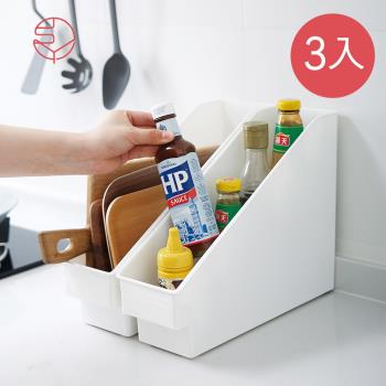 日本霜山 斜取式廚櫃隙縫多功能收納盒(附輪)-3入