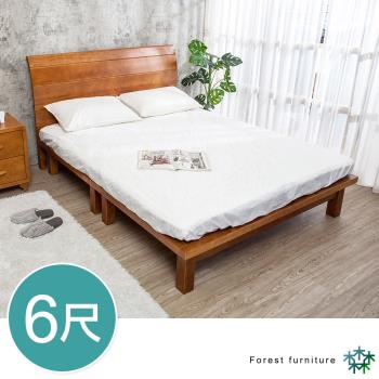 Boden-森林家具 柯特6尺雙人加大全實木床架(床頭片+床底)(不含床墊)