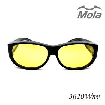 MOLA摩拉偏光夜視眼鏡近視眼鏡可戴 雨天/夜晚/霧天/陰天都可使用-3620Wnv