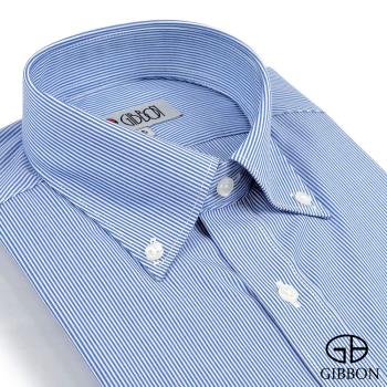 GIBBON 嚴選商務條紋長袖襯衫‧藍色