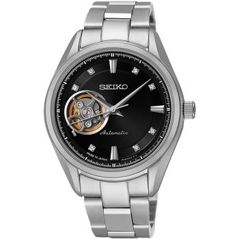 SEIKO 精工 Presage 4R38 開心系列機械手錶-黑x銀/34mm 4R38-00R0D(SSA869J1)