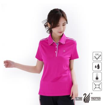 【遊遍天下】女款格紋抗UV吸濕排汗POLO衫GS1014粉紅
