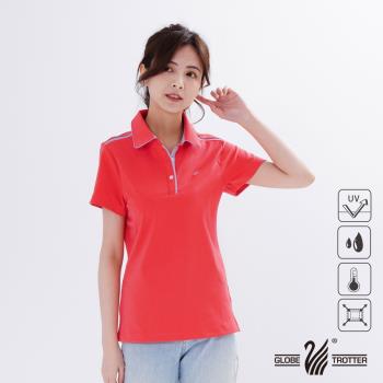 【遊遍天下】女款格紋抗UV吸濕排汗POLO衫GS1014桔紅
