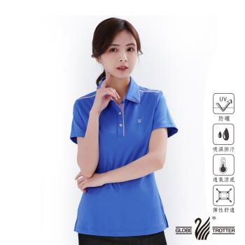 【遊遍天下】女款格紋抗UV吸濕排汗POLO衫GS1014水藍