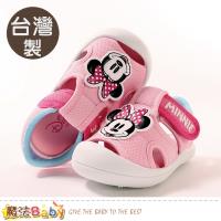 魔法Baby 女童鞋 台灣製迪士尼米妮正版護趾防滑幼兒外出鞋~sk0974