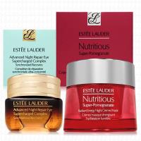 ESTEE LAUDER雅詩蘭黛 特潤眼部超能量修護霜15ml+超能紅石榴微循環晚安凝霜50ml